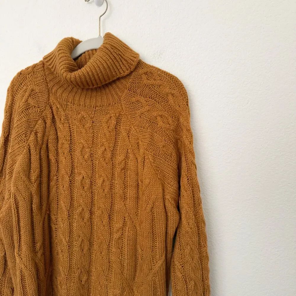 [Skylar Rose] VICI Once Upon A Fall Chunky Cable Knit Turtleneck Sweater NWT XL
